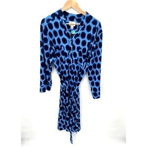 Donna Morgan NWT Stitch Fix Blue Geometric Long Sleeve Shirt Dress // 20W
